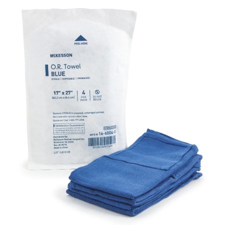 McKesson O.R. Towel McKesson 17 W X 27 L Inch Blue Sterile - Pack of 1 - 16-6004-B-PK