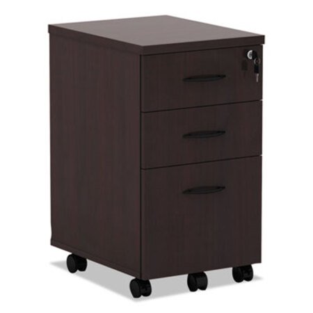 Alera® Alera Valencia Series Mobile Pedestal File, Left/Right, 3-Drawers: Box/Box/File, Legal/Letter, Mahogany, 15.88 x 20.5 x 28.38 - Each - ALE-VA572816MY-EA
