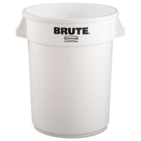 Rubbermaid® Commercial Vented Round Brute Container, 32 gal, Plastic, White - Each - RCP-2632WHI-EA