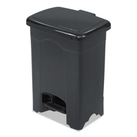 Safco® Plastic Step-On Receptacle, 4 gal, Plastic, Black - Each - SAF-9710BL-EA