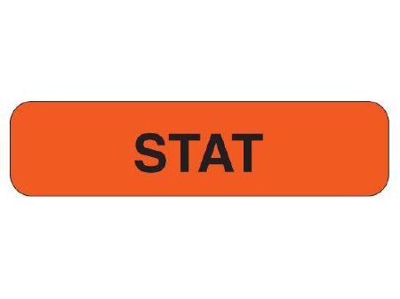 Shamrock Scientific Pre-Printed Label Advisory Label Red STAT Black Alert Label 1-1/4 X 5/16 Inch - Roll of 1 - UPCR-1044-RL