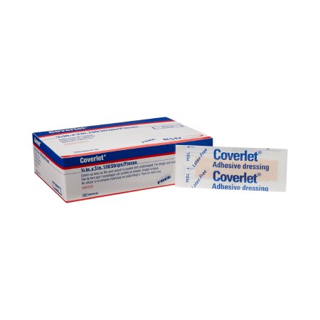 BSN Medical Adhesive Strip Coverlet® 3/4 X 3 Inch Fabric Rectangle Tan Sterile - Case of 1200 - 00230-CS