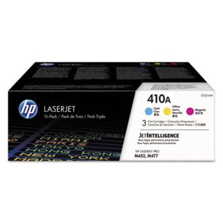 HP HP 410A, (CF251A-M) 3-Pack Cyan/Magenta/Yellow Original LaserJet Toner Cartridges - CT/1 - HEW-CF251AM-CT