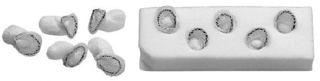 V. Mueller Surgical Peanut Sponge Cotton 3/8 Inch Diameter 5 Count Foam Count Holder Sterile - Case of 100 - 23275-470-CS