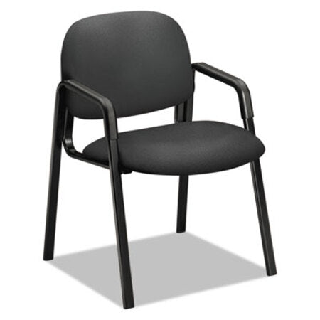 HON® Solutions Seating 4000 Series Leg Base Guest Chair, Fabric Upholstery, 23.5" x 24.5" x 32", Iron Ore Seat/Back, Black Base - Each - HON-4003CU19T-EA