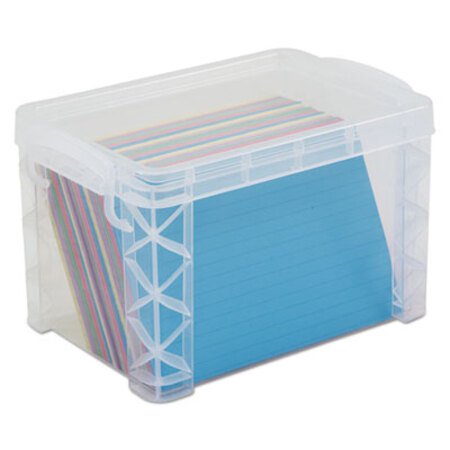 Advantus Super Stacker Storage Boxes, Holds 500 4 x 6 Cards, 7.25 x 5 x 4.75, Plastic, Clear - Each - AVT-40305-EA