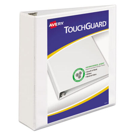 Avery® TouchGuard Protection Heavy-Duty View Binders with Slant Rings, 3 Rings, 2" Capacity, 11 x 8.5, White - Each - AVE-17143-EA
