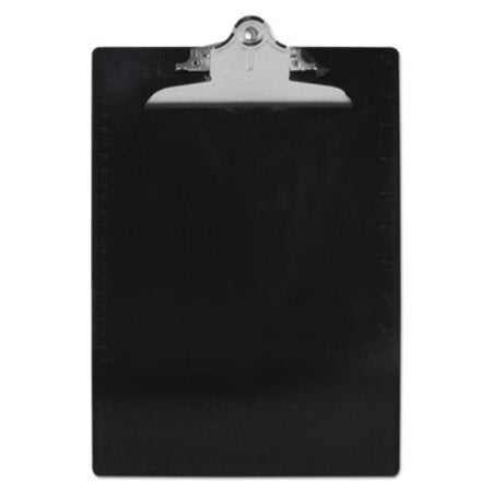 Saunders Recycled Plastic Clipboard with Ruler Edge, 1" Clip Capacity, Holds 8.5 x 11 Sheets, Black - Each - SAU-21603-EA