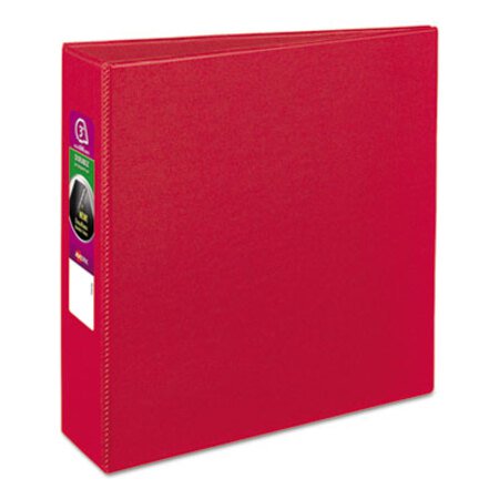 Avery® Durable Non-View Binder with DuraHinge and Slant Rings, 3 Rings, 3" Capacity, 11 x 8.5, Red - Each - AVE-27204-EA