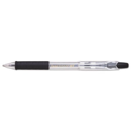 Pentel® R.S.V.P. RT Ballpoint Pen, Retractable, Medium 1 mm, Black Ink, Clear Barrel, Dozen - DZ/1 - PEN-BK93A-DZ