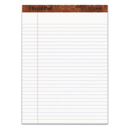 TOPS™ "The Legal Pad" Ruled Perforated Pads, Wide/Legal Rule, 50 White 8.5 x 11.75 Sheets, Dozen - DZ/1 - TOP-7533-DZ