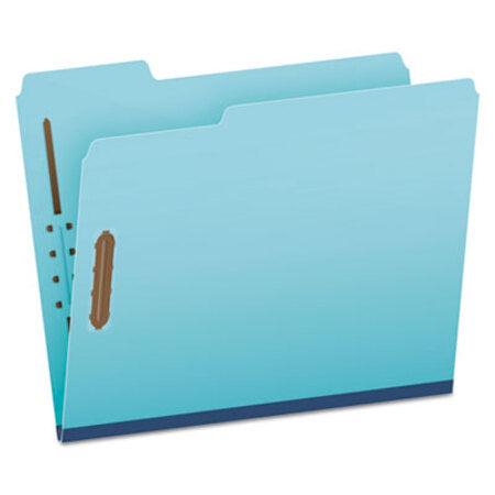 Pendaflex® Heavy-Duty Pressboard Folders with Embossed Fasteners, 1/3-Cut Tabs, 1" Expansion, 2 Fasteners, Letter Size, Blue, 25/Box - Box of 1 - PFX-FP213-BX