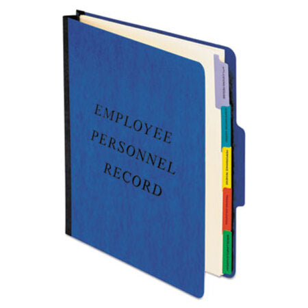 Pendaflex® Vertical-Style Personnel Folders, 2" Expansion, 5 Dividers, 2 Fasteners, Letter Size, Blue Exterior - Each - PFX-SER1BL-EA