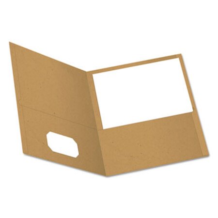 Oxford™ Earthwise by Oxford 100% Recycled Paper Twin-Pocket Portfolio, 100-Sheet Capacity, 11 x 8.5, Natural, 25/Box - Box of 1 - OXF-78542-BX