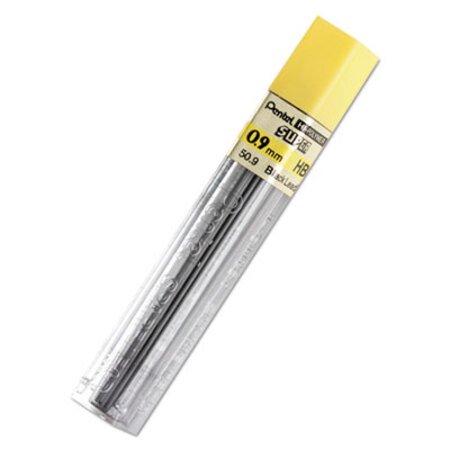 Pentel® Super Hi-Polymer Lead Refills, 0.9 mm, HB, Black, 15/Tube - Pack of 1 - PEN-509HB-PK