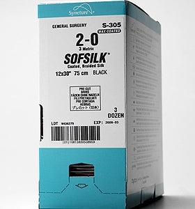 Covidien Nonabsorbable Suture without Needle Sofsilk™ Silk Braided Size 4-0 - Box of 36 - S-243-BX