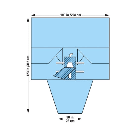 O&M Halyard Inc Abdominal Drape Laparoscopy / Pelviscopy Drape 100 W X 30 W X 123 L Inch Sterile - Case of 10 - 89224-CS