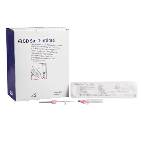BD Closed IV Catheter Saf-T-Intima™ 20 Gauge 1 Inch Retracting Safety Needle - Case of 200 - 383336-CS