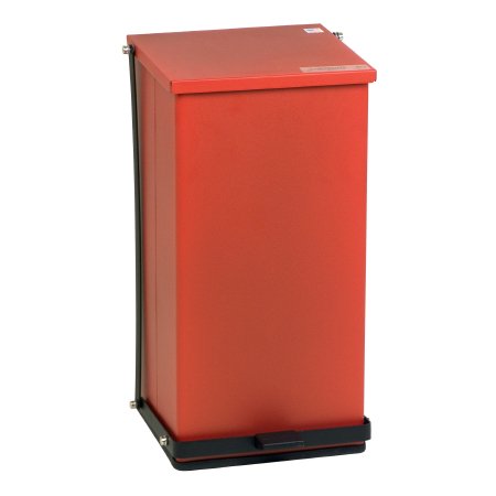 Detecto Scale Trash Can Detecto® 12 gal. Square Red Steel Step On - Each - P-48R-EA