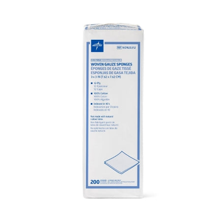 Medline Gauze Sponge 3 X 3 Inch 200 per Pack NonSterile 12-Ply Square - Pack of 200 - NON25312-PK