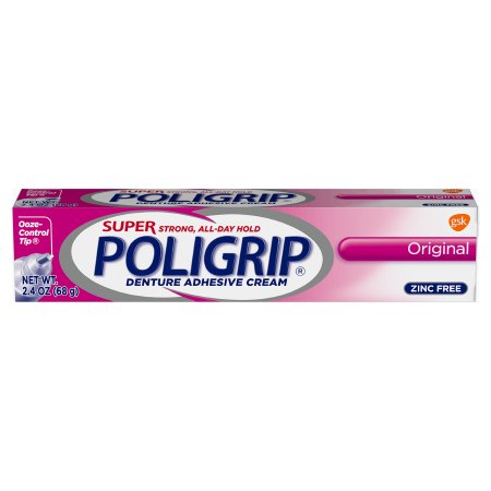Block Drug Company Denture Adhesive Super Poligrip® Original Cream 2.4 oz. - Each - 31015805455-EA