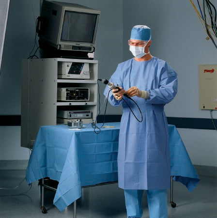 O&M Halyard Inc Protective Procedure Gown X-Large Blue NonSterile Not Rated Disposable - Case of 60 - 69028-CS