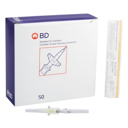 BD Peripheral IV Catheter Insyte™ Autoguard™ 24 Gauge 0.75 Inch Retracting Safety Needle - Case of 200 - 381512-CS