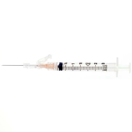 BD Safety Hypodermic Syringe with Needle SafetyGlide™ 5 mL 1-1/2 Inch 22 Gauge Sliding Safety Needle Regular Wall - Each - 305907-EA