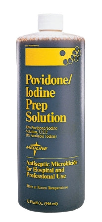 Medline Skin Prep Solution ReadyPrep™ 8 oz. Bottle 10% Strength Povidone-Iodine NonSterile - Case of 24 - MDS093943-CS