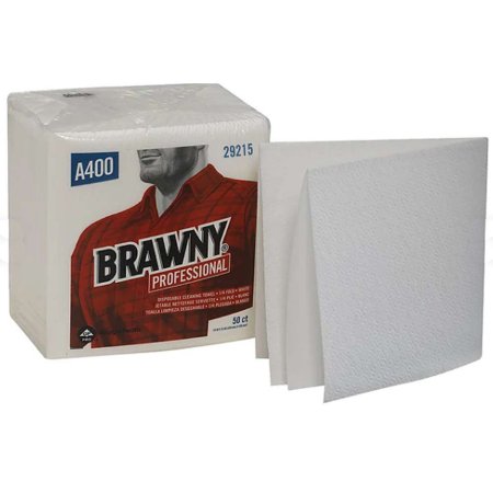 Georgia Pacific Task Wipe Brawny Industrial® Medium Duty White NonSterile Airlaid Bonded Cellulose 13 X 13 Inch Reusable - Pack of 1 - 29215-PK