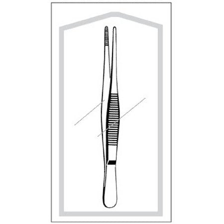 Sklar Dressing Forceps Econo™ 5 Inch Length Floor Grade Pakistan Stainless Steel Sterile NonLocking Thumb Handle Straight Serrated Tip - Box of 25 - 96-2569-BX