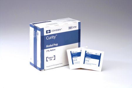 Cardinal Alcohol Prep Pad Curity™ 70% Strength Isopropyl Alcohol Individual Packet Medium Sterile - Case of 4000 - 5750-CS