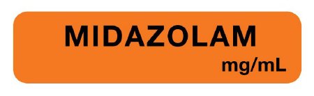 United Ad Label Drug Label UAL™ Anesthesia Label Midazolam mg/mL Orange 5/16 X 1-1/4 Inch - Roll of 1 - ULAM795-RL