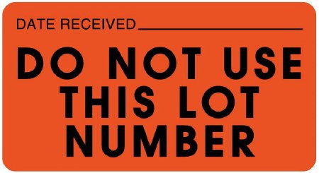 United Ad Label Pre-Printed / Write On Label Advisory Label Red Paper DATE RECEIVED ________________DO NOT USE THIS LOT NUMBER Quality Control Label 1-5/8 X 3 Inch - Roll of 1 - ULLR142-RL