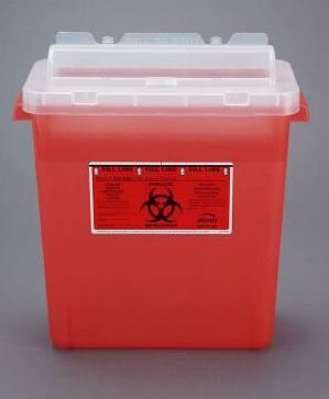 Bemis Healthcare Sharps Container Bemis™ Sentinel Translucent Red Base 15 H X 13-7/8 L X 6-7/8 W Inch Horizontal Entry 3 Gallon - Case of 12 - 333 030-CS