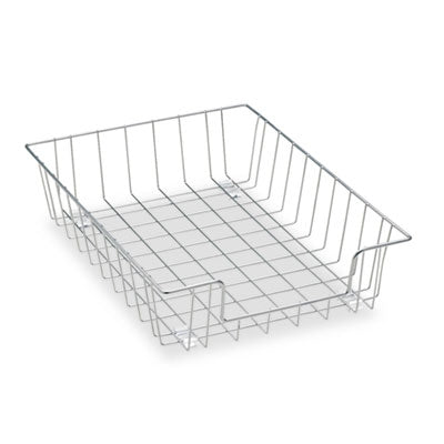 Fellowes® Wire Desk Tray Organizer, 1 Section, Letter Size Files, 10" x 14.13" x 3", Silver - Each - FEL-60012-EA