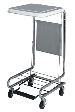 Medline Hamper Stand Rolling Square Opening 36 to 42 gal. Capacity Foot Pedal Self-Closing Lid - Each - MDS80529-EA
