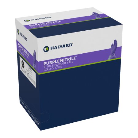 O&M Halyard Inc Exam Glove Purple Nitrile® Small Sterile Single Nitrile Standard Cuff Length Textured Fingertips Purple Chemo Tested - Case of 400 - 52101-CS