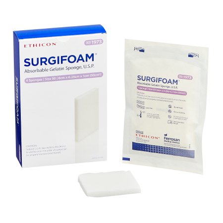 J & J Healthcare Systems Absorbable Gelatin Sponge Surgifoam® - Case of 4 - 1973-CS