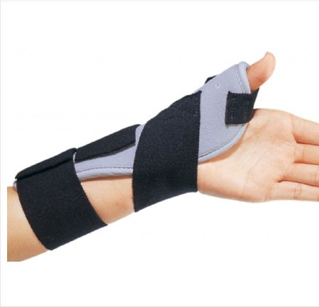 DJO Thumb Splint ThumbSPICA™ One Size Fits Most Hook and Loop Closure Left Hand Black / Blue - Each - 79-87101-EA