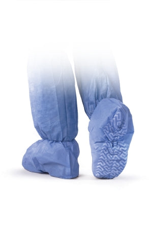 Medline Boot Cover X-Large Knee High Nonskid Sole Blue NonSterile - Case of 150 - NON27143XL-CS