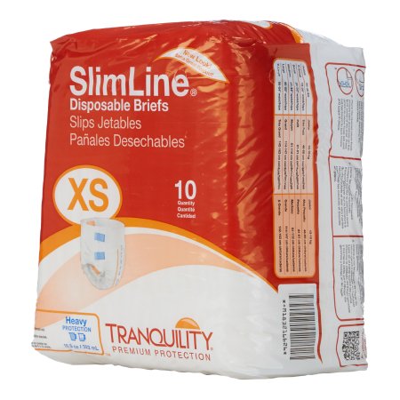 Principle Business Enterprises Unisex Adult Incontinence Brief Tranquility® Slimline® X-Small Disposable Heavy Absorbency - Case of 100 - 2166-CS