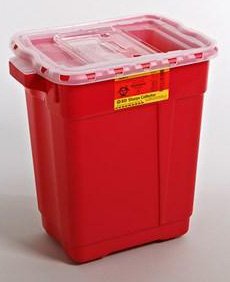 BD Sharps Container BD™ Red Base 26-1/4 H X 20 0W X 14-3/4 D Inch Vertical Entry 19 Gallon - Case of 5 - 305609-CS