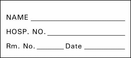 Precision Dynamics Pre-Printed / Write On Label Timemed Advisory Label White Paper Name_Hosp NO_ Rm_Date_ Black Patient Information 1 X 500 Inch - Roll of 1 - SP-2-RL