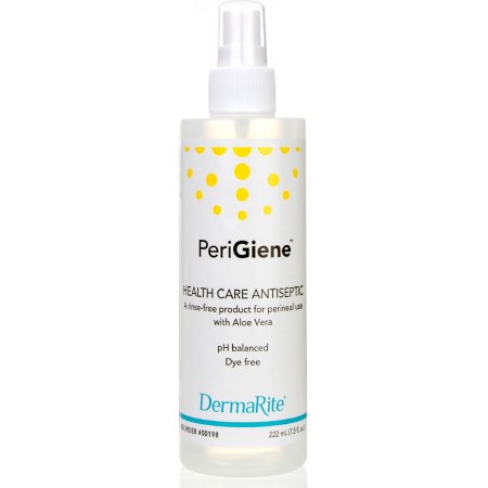 DermaRite Industries Antimicrobial Perineal Wash PeriGiene® Liquid 8 oz. Pump Bottle Unscented - Case of 48 - 00198-CS