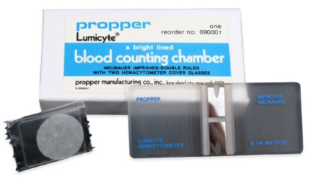 Propper Manufacturing Hemacytometer Counting Chamber Blood, Hemocytometer - Box of 1 - 09000100-BX