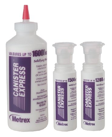 Metrex Research Fluid Solidifier Canister Express® 1,200 cc Pointed-Tip Bottle - Case of 64 - PG50-5054-CS