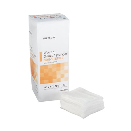 McKesson Gauze Sponge McKesson 4 X 4 Inch 200 per Pack NonSterile 16-Ply Square - Pack of 200 - 44162000-PK