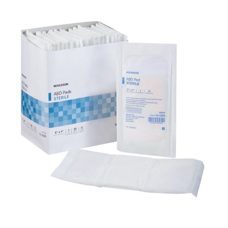 McKesson Abdominal Pad McKesson 5 X 9 Inch 1 per Pack Sterile Rectangle - Pack of 1 - 16-4250-PK