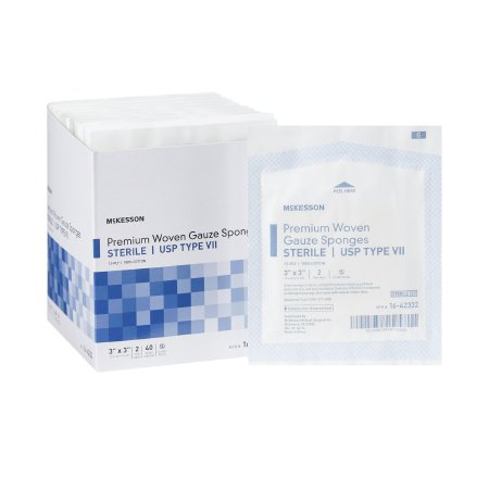 McKesson Gauze Sponge McKesson 3 X 3 Inch 2 per Pack Sterile 12-Ply Square - Pack of 1 - 16-42332-PK